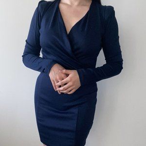 [NEW] Navy Blue Long-Sleeve Dress